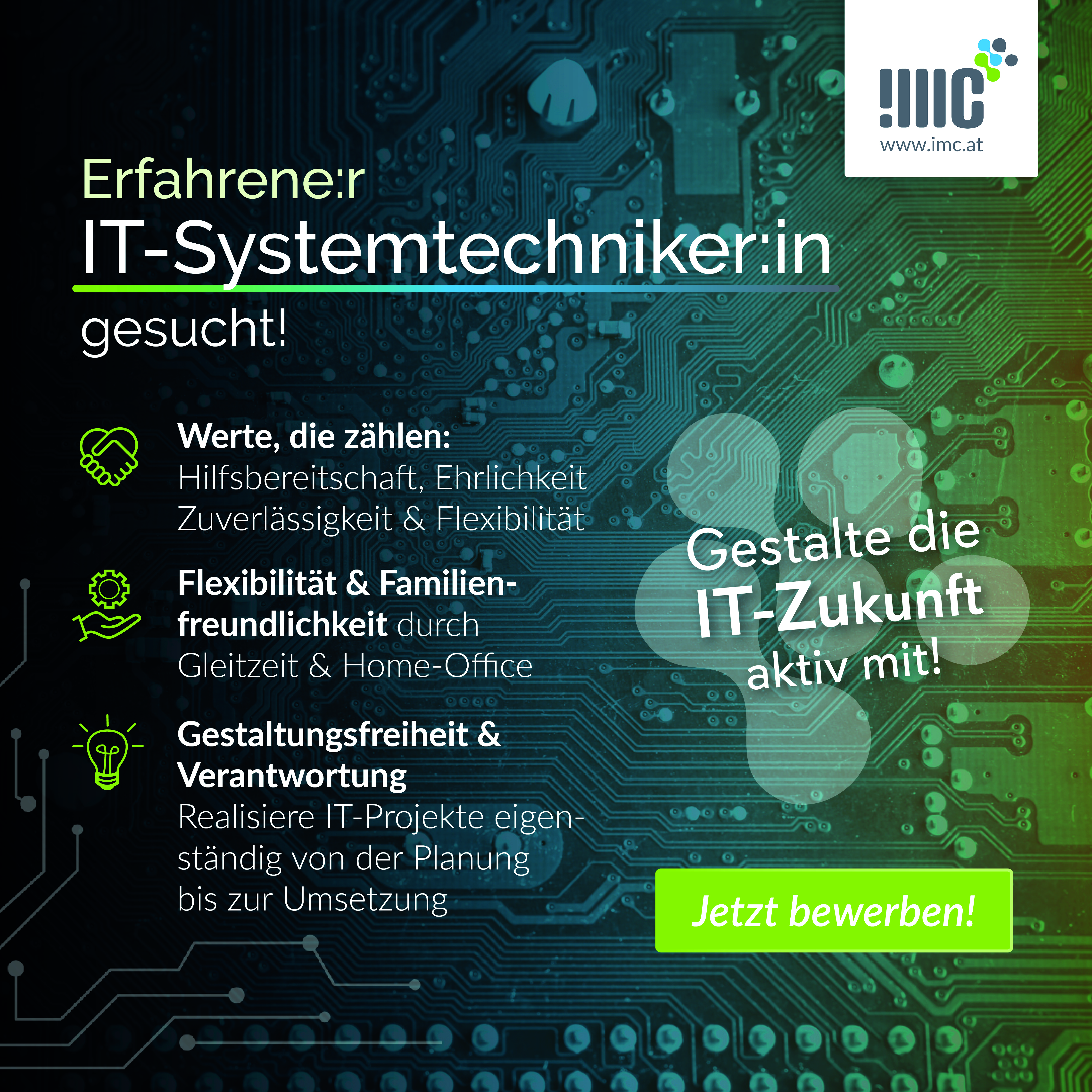 Senior IT-Systemtechniker:in gesucht – IMC
